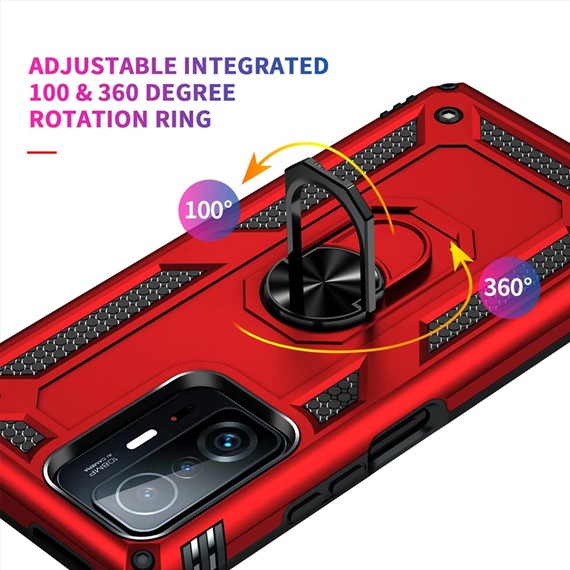 CaseUp Xiaomi Mi 11T Pro Kılıf Magnetic Ring Holder Kırmızı 4
